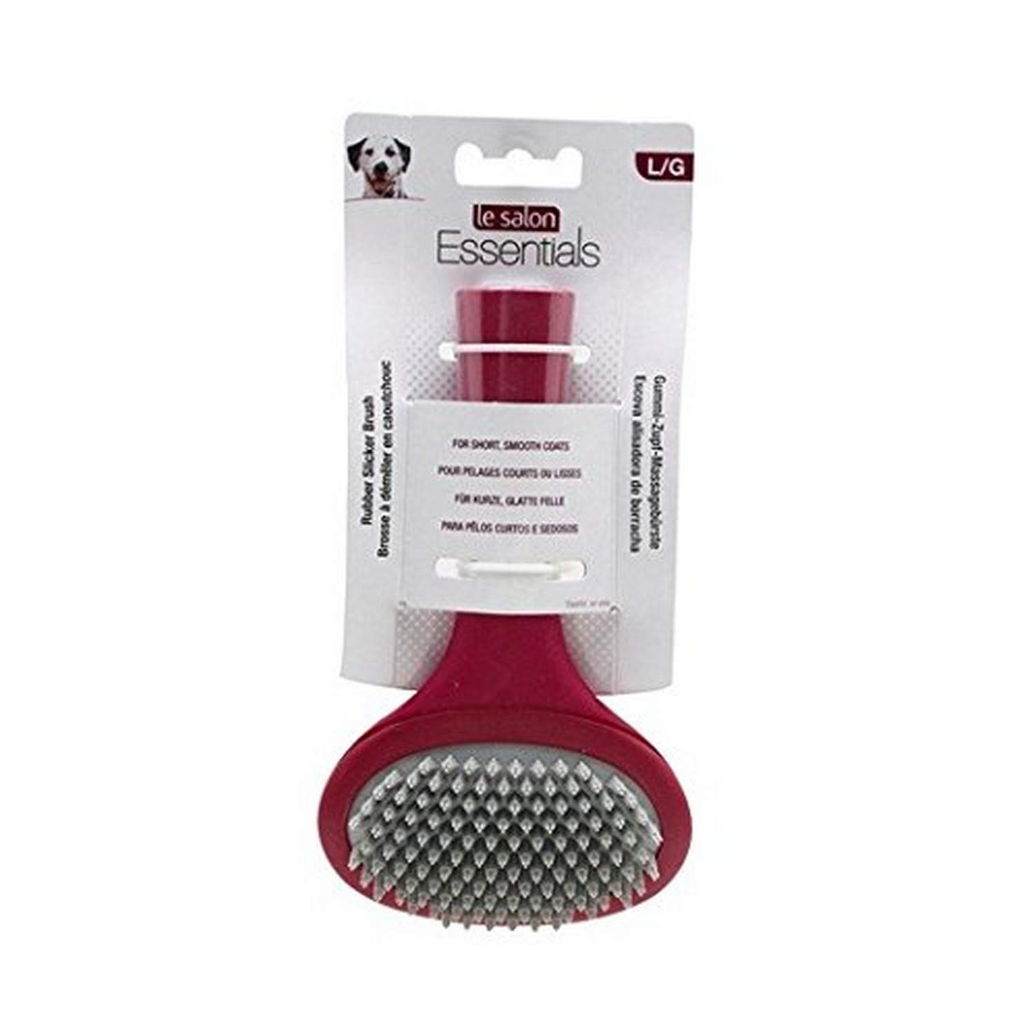 LeSalon Essentials Rubber Slicker Massage Brush Large for Dogs