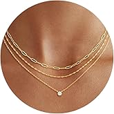 CHESKY Layered Gold Necklaces for Women Trendy, Dainty 14K Gold Plated CZ Pendant Necklace Stackble Necklace Gold Jewelry Set for Women Gifts
