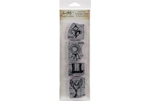 Stampers Anonymous Tim Holtz Mini Blueprints Strip Cling Rubber Stamps, 3" by 10", High Society