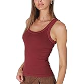 NIKIBIKI Women Seamless Vintage Reversible Ribbed Tank Top, Made in U.S.A, One Size