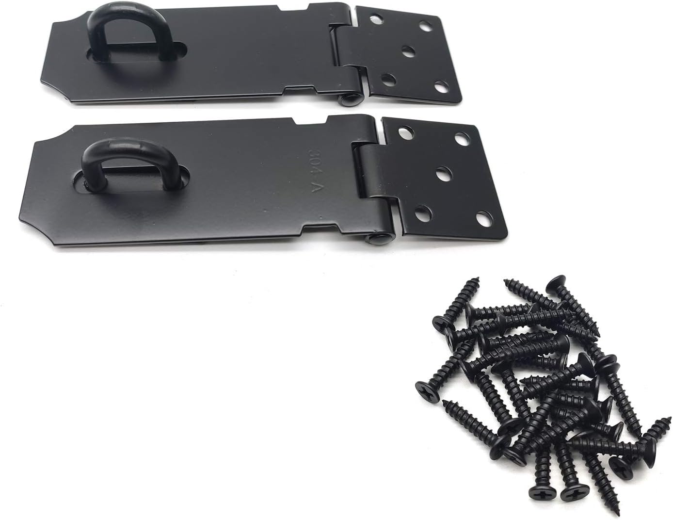 Addlike Padlock Hasp 4-Inch Door Hasp Latch 1.8mm Thickness Stainless Steel Black Set of 2 - - 