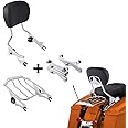 XFMT Detachable Passenger Backrest Sissy Bar With Two Up Luggage Rack and 4 Point Docking Hardware Kits Fit For Harley Air Wing Touring Road King Street Glide Road Glide Electra Glide 2014-2024