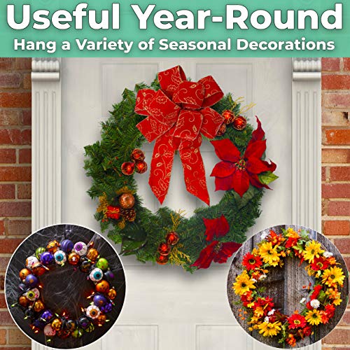 Non Scratch, 100 Clear 12In Xmas Wreath Hanger 3 Pk. Best Long Hooks