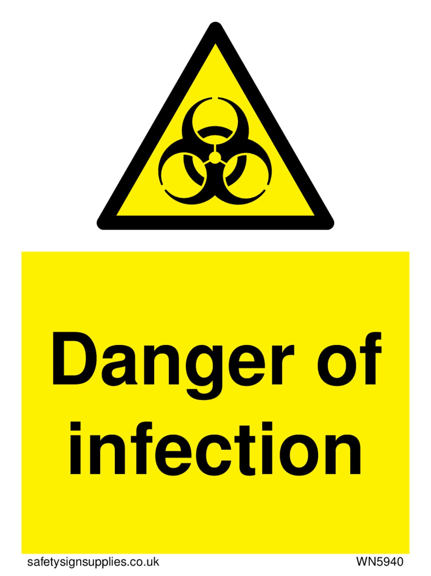 Danger of infection sign - Plastic Rigid 3mm