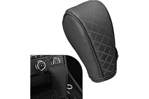 Diamall Car Leather Gear Shift Cover, Anti-Slip Breathable Shift Knob Cover, Waterproof Auto Konb Gear Shifter Stick Protector, Universal Cars SUVs Trucks Interior Decoration Accessories (Black)