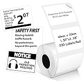 Thermal Labels Compatible with Phomemo M100/M110/M150/M221/M220/M120/M200/M250 Label Printer 1.57"x1.18"(40x30mm),230 Labels/Roll, for Barcode/Address/Mailing/Logo/Business/Home Tag, Black on White