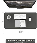 YSAGi Non-Slip Desk Pad 80x40 cm Waterproof PVC Leather Large Mouse Pad Dark view 7