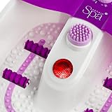 SensioSpa Heated Foot Spa Massager with Bubbles Red Light and Pedicure Set view 3