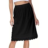 Vanrose Jan Skirt Extender for Women Knee Length Lace Trim Layering Underskirt Half Slip S-5XL
