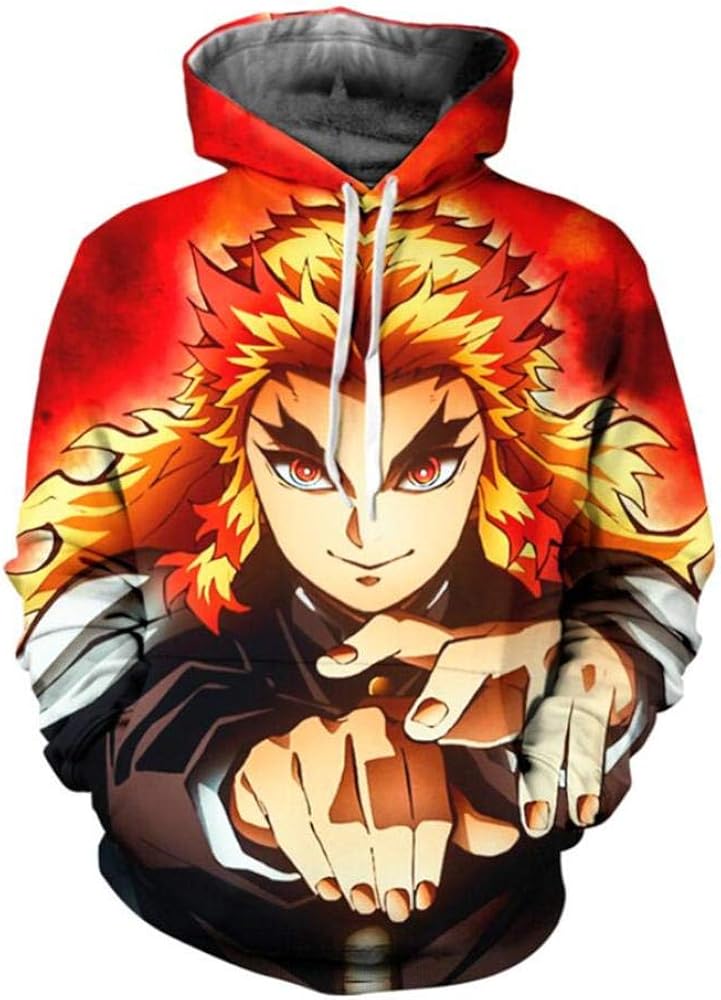 Hoodies Men's Hoodie Demon Slayer's Anime 3D Digital Print Pullover Cartoon Children Long Sleeve 