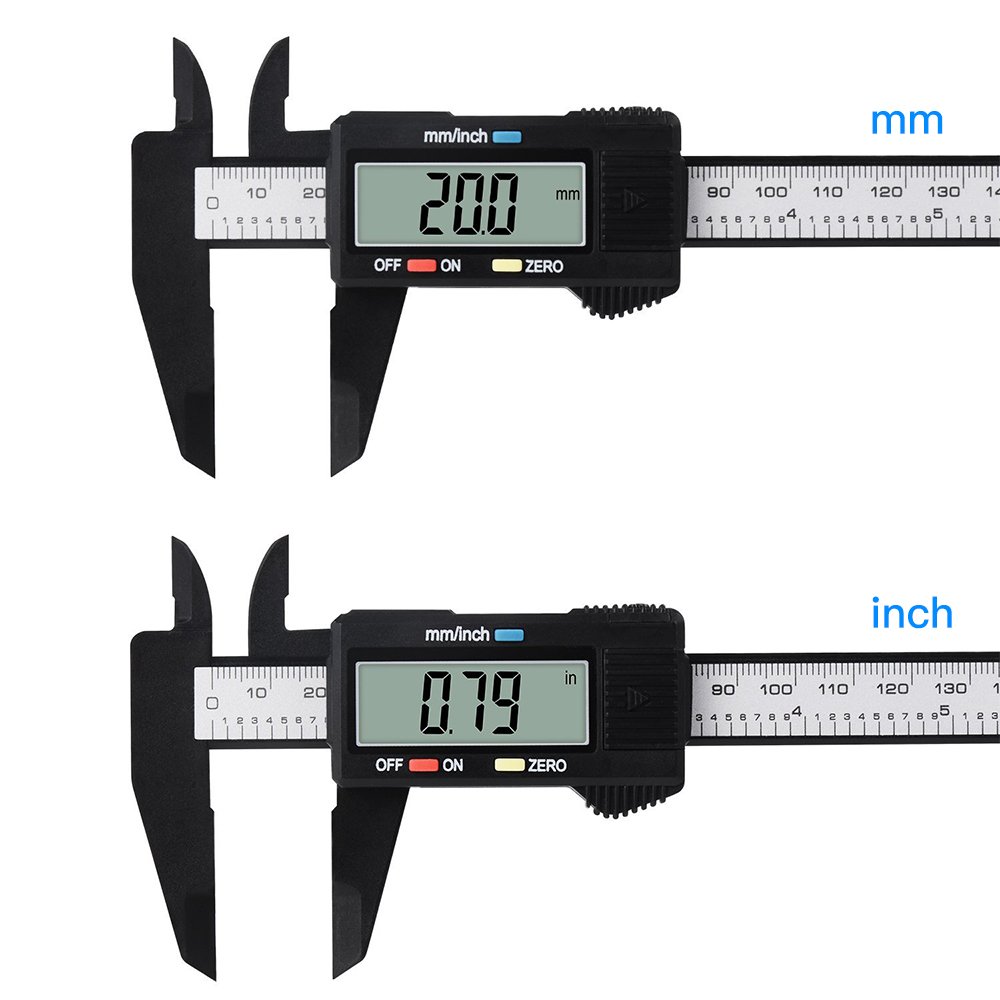 LONENESSL Digital Caliper, Electronic Digital Caliper, 6 Inch with LCD Screen, Durable Accurate Vernier Caliper Tool，Inch/Fractions/Millimeter Conversion