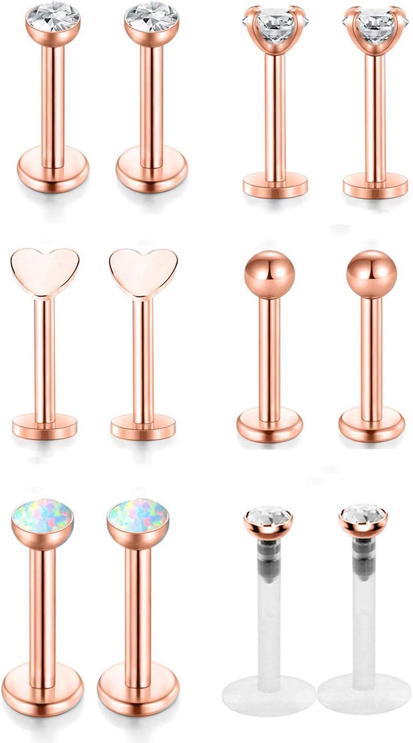 16G Tragus Earrings for Women Men Helix Cartilage Stud Earring Body Piercing Jewelry