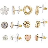 Lux Accessories Gold Tone Ivory White Romantic