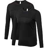 Women's Sun Protection Compression Shirts UPF 50+ Long Sleeve Workout T-Shirts Rash Guard Athletic Tops