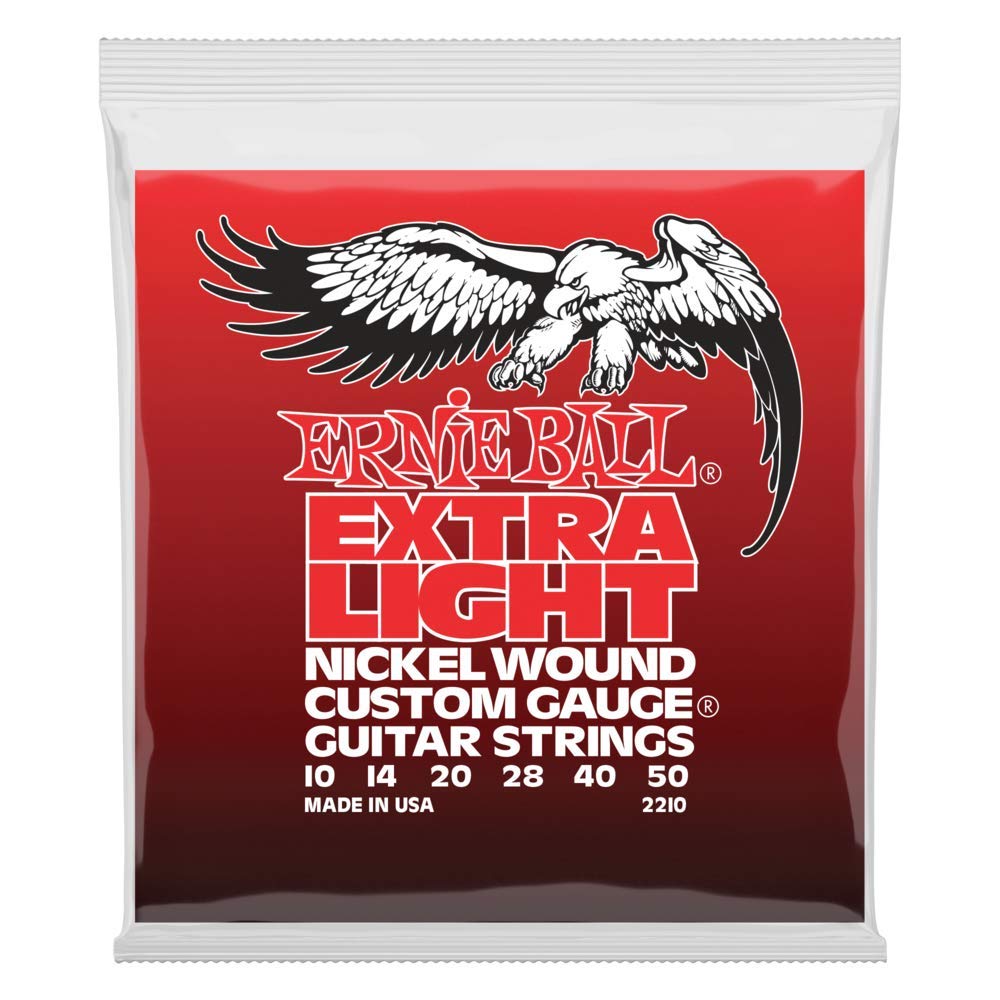 Ernie Ball Extra Light Nickel Wound w/ wound G Electric Guitar Strings - 10-50 Gauge