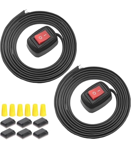 MKBKLLJY 3Pcs Paste Type Switch Car Rocker Switch ON/Off Surface Mount DC 12V Push Button Switch Led Light Strip Switch 24V 110V 230V 3A 5A 10A High Current With 23.6inch Cable For