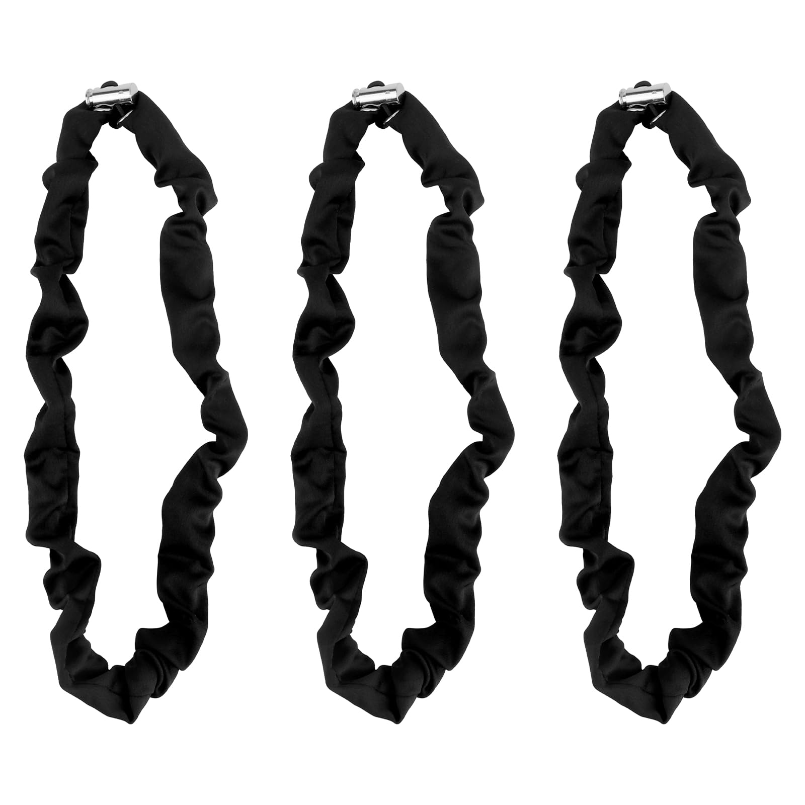 3pcs Adjustable Hair Ties, Silk Satin Scrunchies Black Afro Puff Hair Ties High Elastic Ponytail Holders Non-Slip Hair Bands for Women Thick Curly Fluffy Natural Ponytails Hair