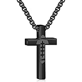 P. BLAKE Football Cross Necklace for Boys Kids Men, Stainless Steel Cross Pendant Chain 16/18/20/22/24 Inches Football Accessories Easter Religious Christian Sports Jewelry Gifts