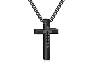 P. BLAKE P.BLAKE Football Cross Necklace for Boys Kids Men, Stainless Steel Cross Pendant Chain 16/18/20/22/24 Inches Football Accessories Religious Christian Sports Jewelry Gifts