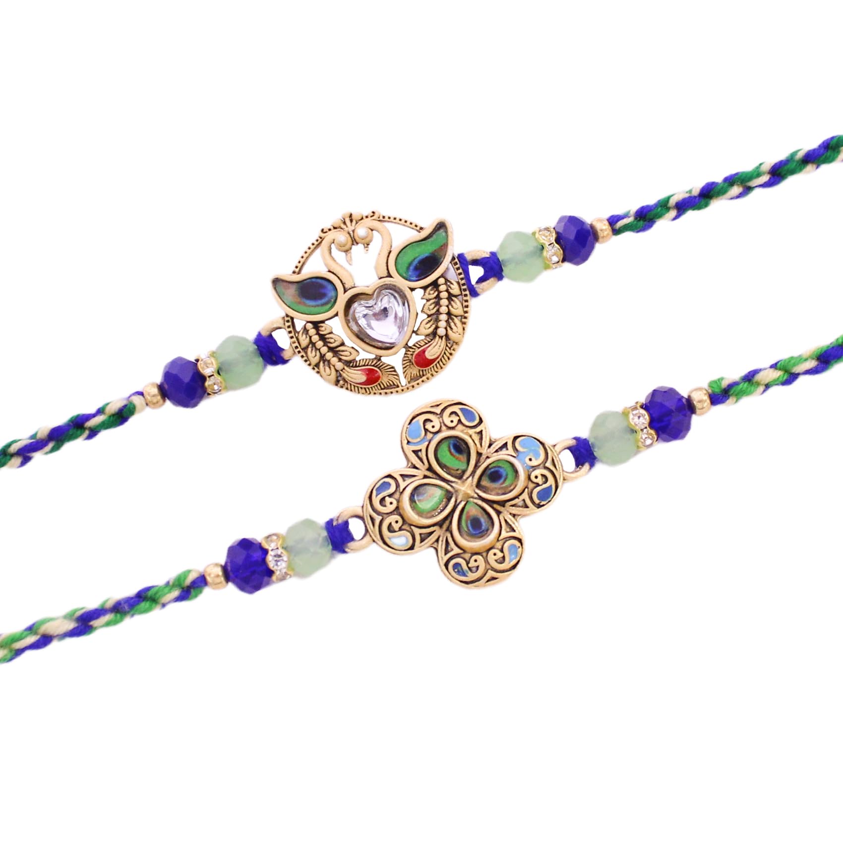 TIED RIBBONS Raksha Bandhan Rakhi for Brother Set of 2 Rakhi Set | Bhai Rakhi with Card | Roli Packet - Rakhi Bracelet for Brother Rakhi 2 Set | Rakhi for Bhaiya Bhai | Rakhi Thread