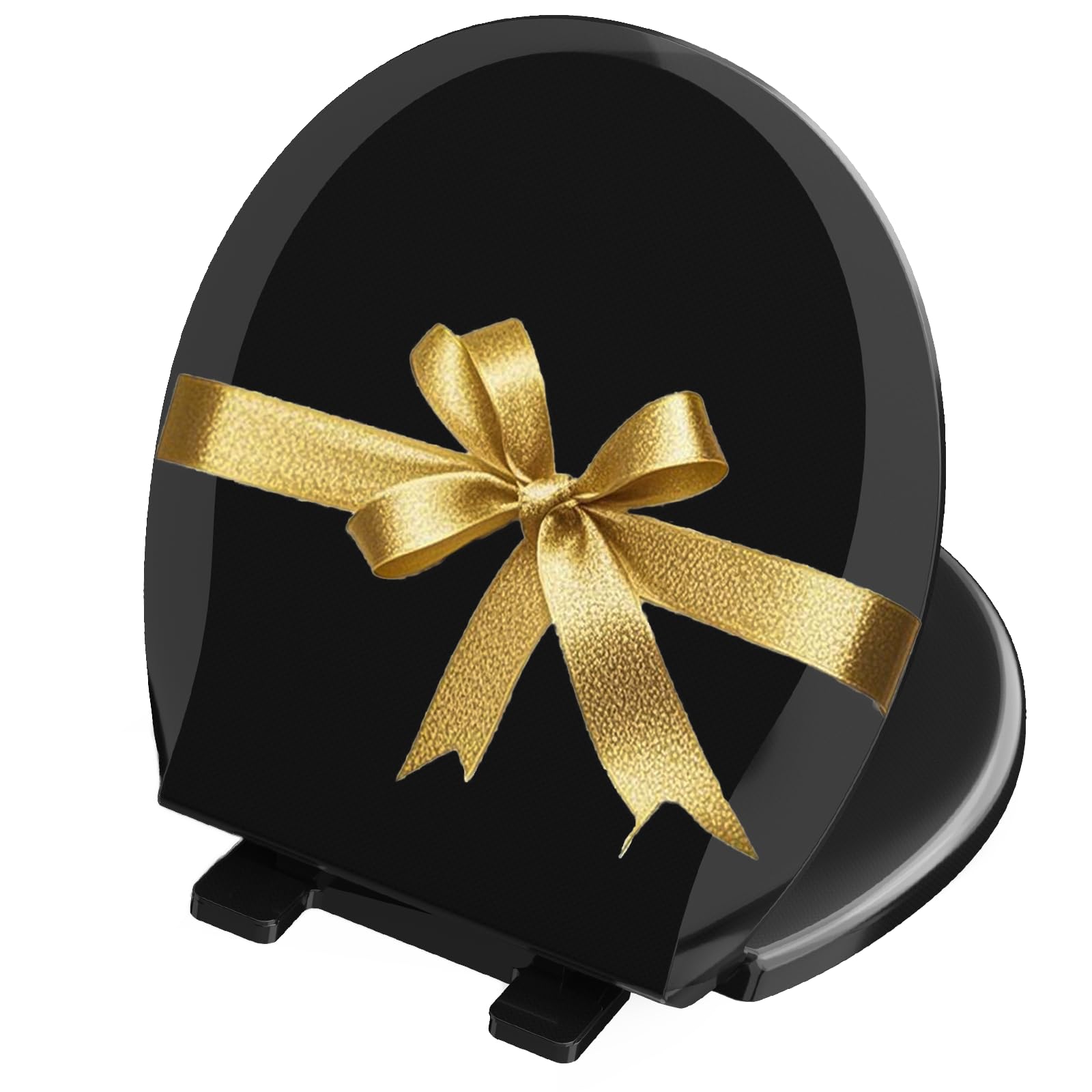 Photo 1 of Aünsffer Quick Release Toilet Seat, 16.5inch Round Toilet Seat Soft Close No Slam, Easy Installation and Removal, Black, Plastic
