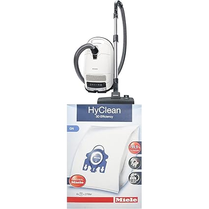 Miele S 8340 PowerLine Staubsauger, 4.5 L, 890 W + 9917730 Staubbeutel HyClean 3D, Inhalt: 4 Staubbeutel , 1 Air Clean Abluft