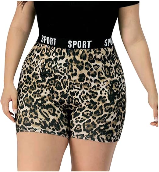 leopard yoga shorts