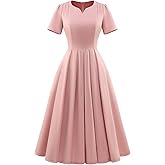 Wedtrend 1950s Dresses for Women Midi Retro Dresses 1940s Tea Party Dress with Pockets