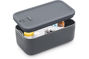 Lockable Storage Box, Small Lock Box with Locking Lid for Phone/Medicine Safe/Food Home/Fridge/Office/Personal Items/Travel/G