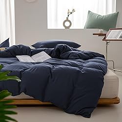 Luxlovery Navy Comforter Set Twin Modern Solid 3