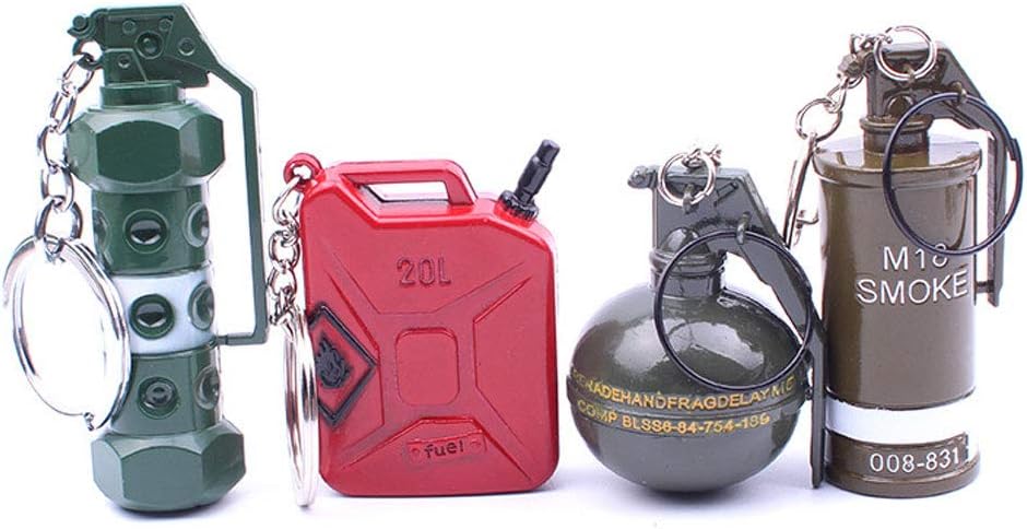 FULAISI 4 Pcs PUBG Keychain Cool Key Chains - Motorcycle Motorcycle DIY Kits, Zinc Alloy Decorative Hanging Key Chains Keychain