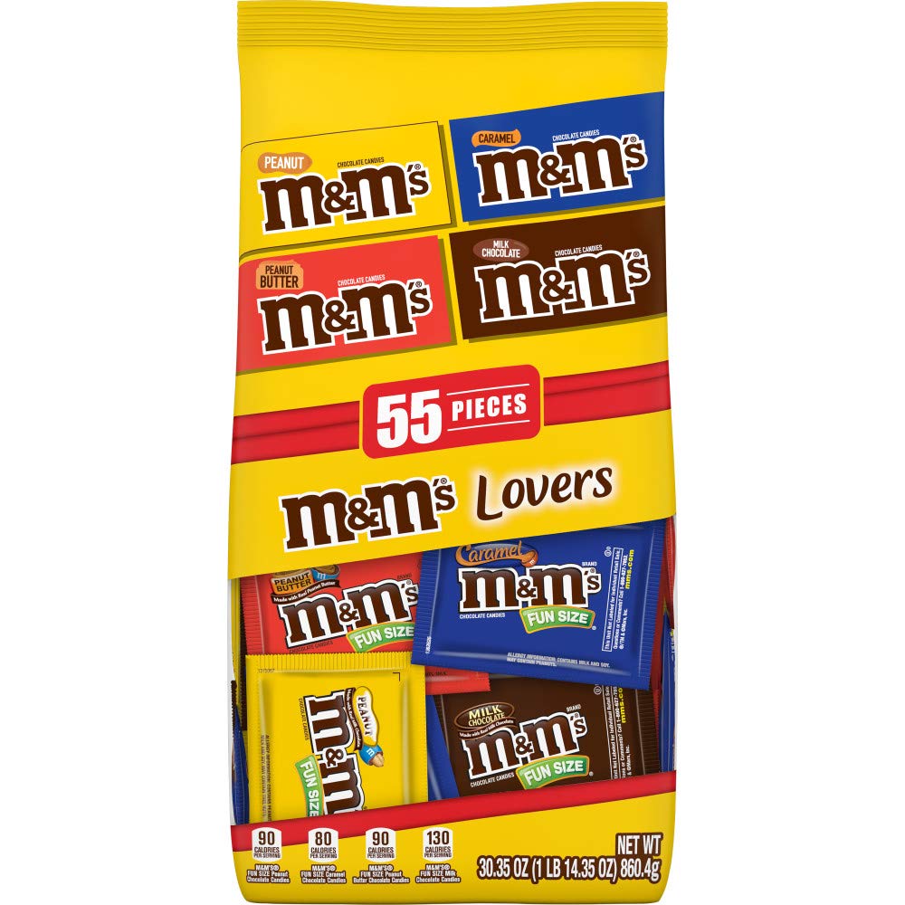 M&M'S Lovers Halloween Chocolate Candy Fun Size Variety Assorted Mix Bag, 30.35-Ounce 55 Pieces