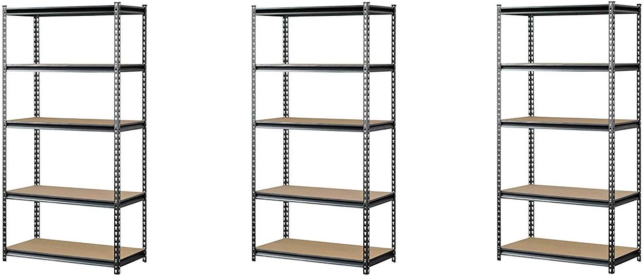 Muscle Rack UR361872PB5PAZ-SV Silver Vein Steel Storage Rack, 5 Adjustable Shelves, 4000 lb. Capacit (Pack of 3)