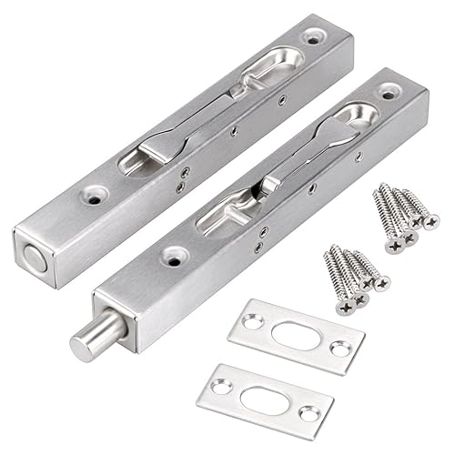 IGNPION Pack of 2 Door Flush Bolt Latch Lock Concealed Door Bolt