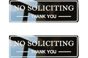 YITLA 2 Pack No Soliciting Sign for House-Acrylic No Soliciting Sign-With Strong Adhesive Tape-No Soliciting Sign for Front Door-No Soliciting Sign for Office (2Pcs No Soliciting Signs(8.3"×2.7")