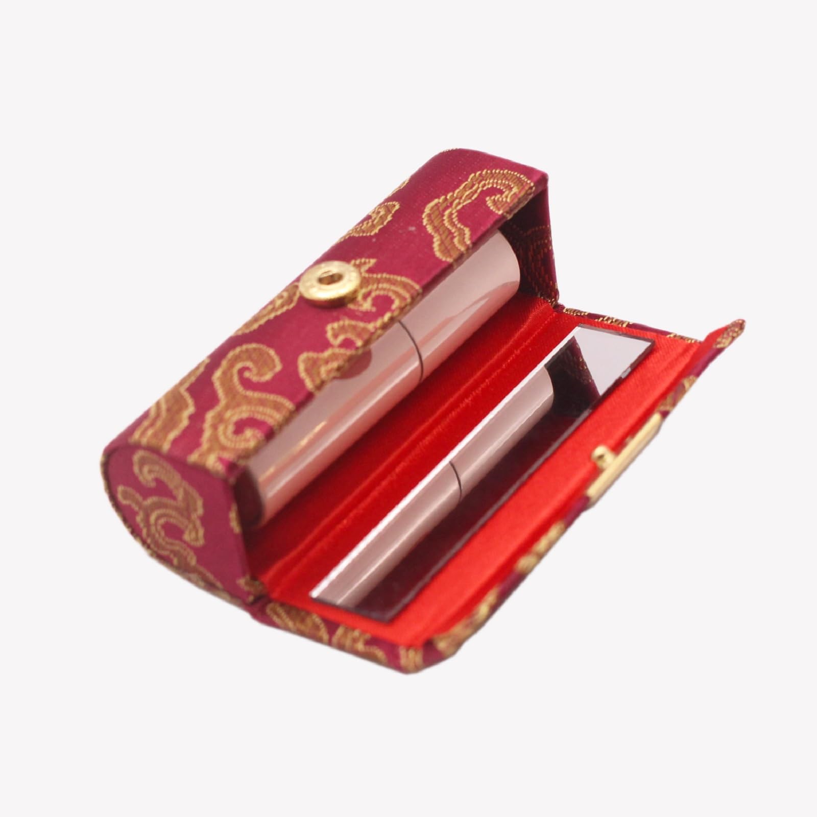 MIAO JIN 12PCS Lipstick Case with Mirror Lipstick Holder Storage Box Mini Portable Floral Jewelry Cosmetic Case (Random Color)