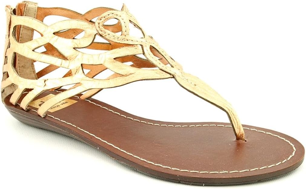 Amazon.com | Dolce Vita Adyn Open Toe Thongs Sandals Shoes Gold Womens | Sandals