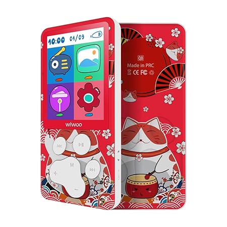 MusicFun Kinder MP3 Player 8 GB Katzenmotiv 2.4' Farbbildschirm MP4 Player,FM Radio Kalender E-Book Spiele