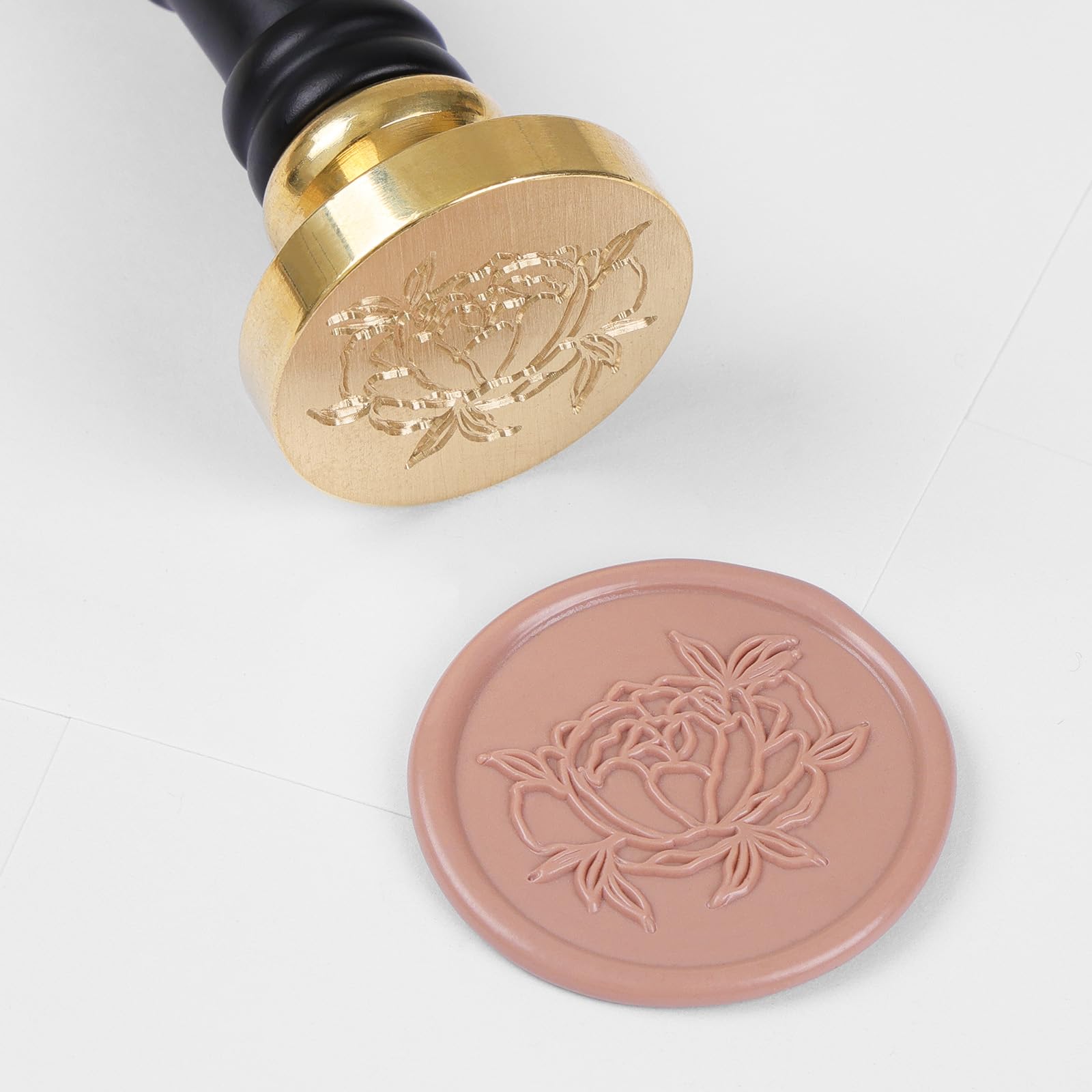 UNIQOOO Wild Floral Peony Wax Seal Stamp | Botanical Garland Stamp Perfect for Wedding Invitation, Cards, Tags, Envelope, Snail Mail, Gift Wrap, Wine Package, Bullet Journal, DIY Project