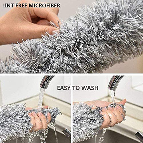 DELUX Microfiber Feather Duster Extendable Duster with 100 inches Extra