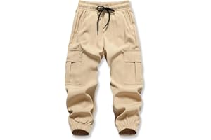 XiaoLongRen Baby Boys Cargo Joggers Pants Toddler Quick Dry Lightweight Hiking Pants Kids Pull On Sweatpants