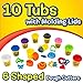 Kiddy Dough 10 Pack of Color Dough – w/ 6 BONUS Dough Cutters & Built-In Molding Lids Mega Modeling & Sculpting Playset With 10 Individual 2-Ounce Cans of Dough – Bulk Party Pack