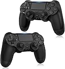 FASIGO PS4 Controller 2 Pack, Wireless PS4 Controller for PS4 / Pro/Slim & PC, with 2 USB C Cable - Black