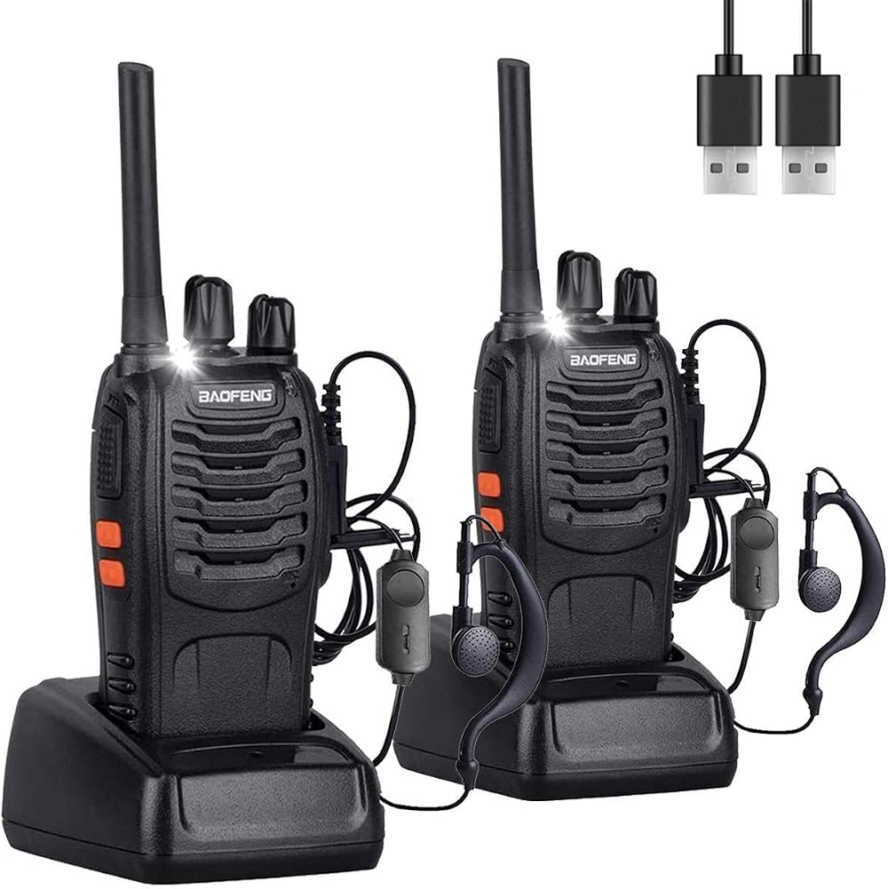 Nineaccy 2 Way Radio Long Range 16 Channel LED Light Rechargeable Walkie Talkie