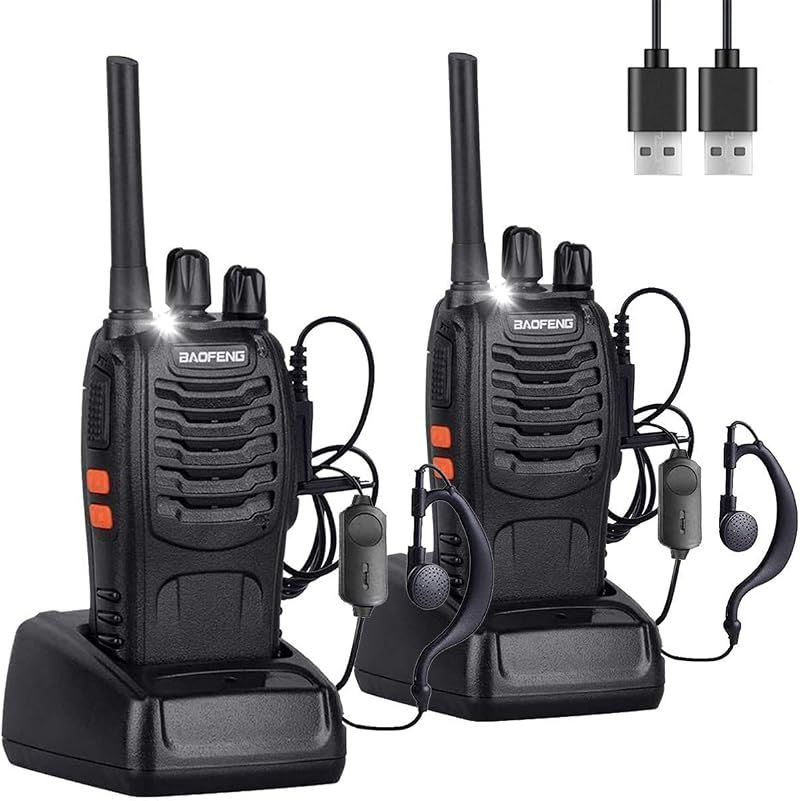 Nineaccy 2 Way Radio Long Range 16 Channel LED Light Rechargeable Walkie Talkie
