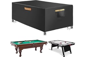 Pool Table Cover 6/7/8/9 ft, Indoor & Outdoor Waterproof Billiard Table Covers for Pool Snooker Tables, Dustproof Sunscreen 4