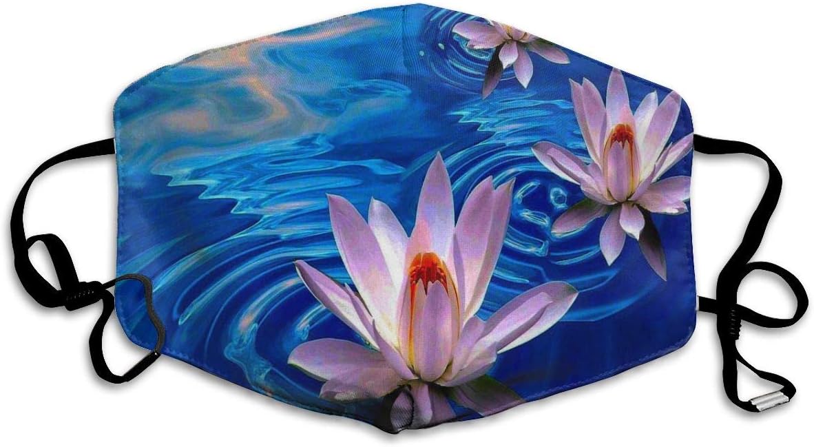 Lotus Flower Art Dust Face Mask for Dust Mouth Mask Anti-Dust Mask Adjustable Earloop Face Mask Washable Reusable