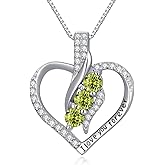 Rose Heart Birthstone Necklace for Women - Solid S925 Sterling Silver with Rose Gold Plated Infinity Symbol of Love Valentine's, Mother's Day, Anniversary, Christmas Birthday Gift for Her, Mom, Wife, or Girlfriend.