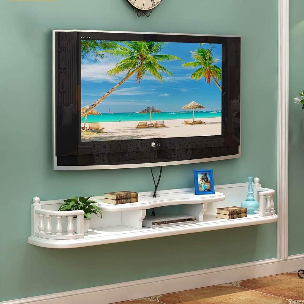 RENJUN Wandregal TV-Schrank TV-Rack Set-Top-Box-Regal TV weiß