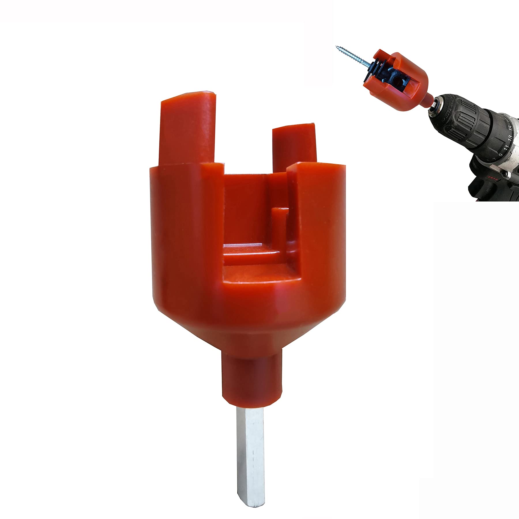 Cukol Electric Fence Drill Chuck for Insulators Screw, Electric Fence Fencing Posts Plastic Chuck Keys for Drill Makes the Insulator Screw Faster and Easier to Install Without Hand Screwing